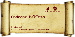 Andresz Márta névjegykártya
