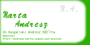 marta andresz business card